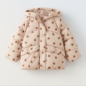 Zara Kids Floral Quilted Coat NWT